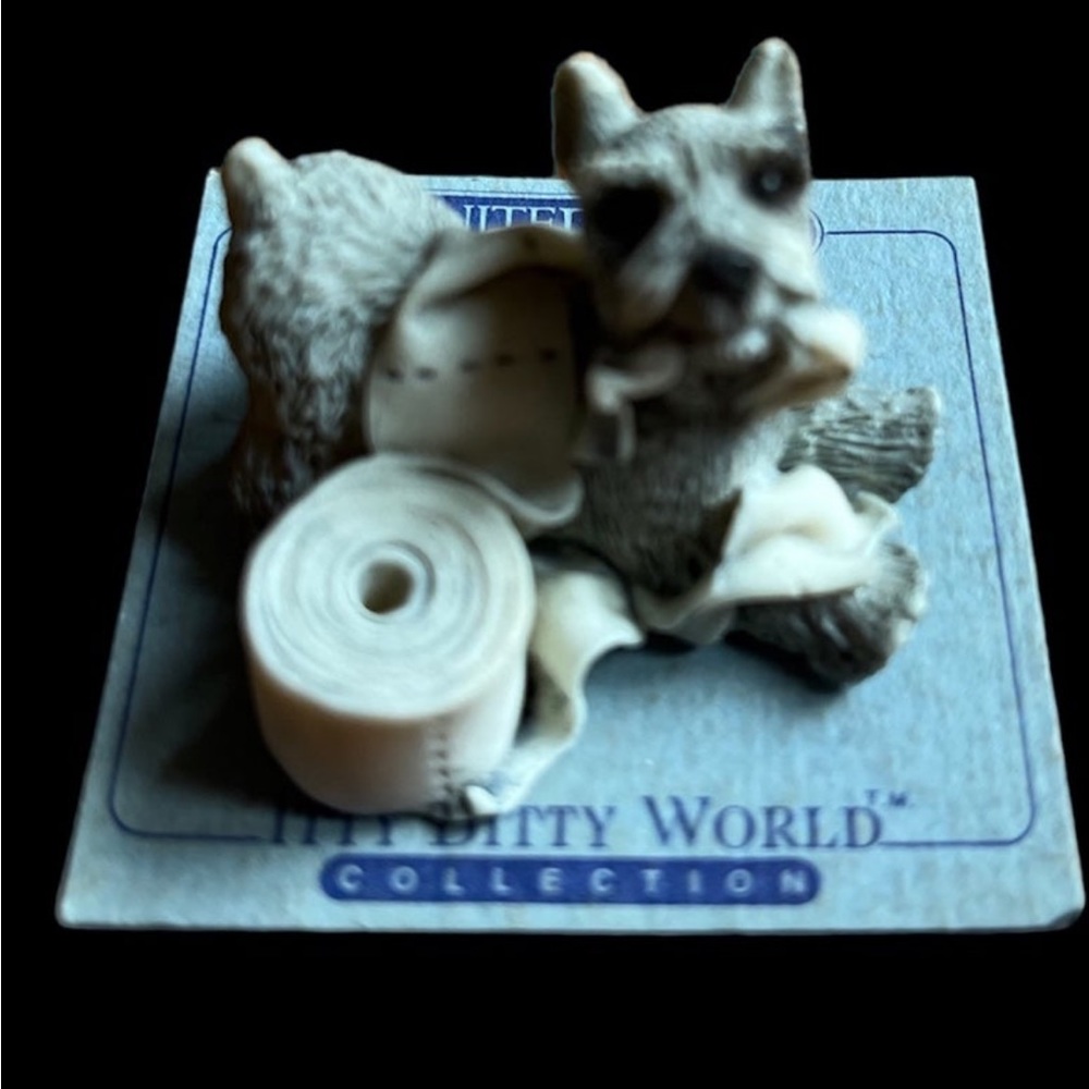 Vintage united design itty bitty dog with toilet paper